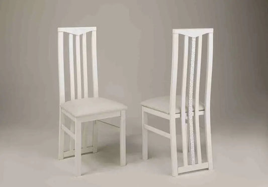 Chaises blanche ROMA CROME (lot de 2) Italian Mobili