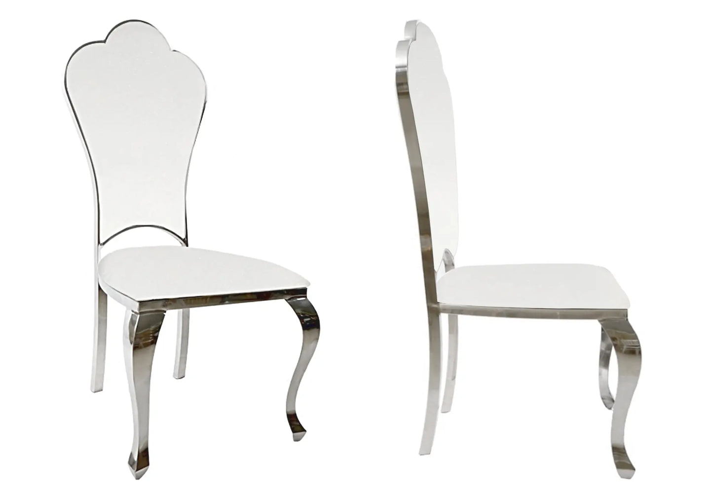 Chaises chromé baroque blanc UDO New Design