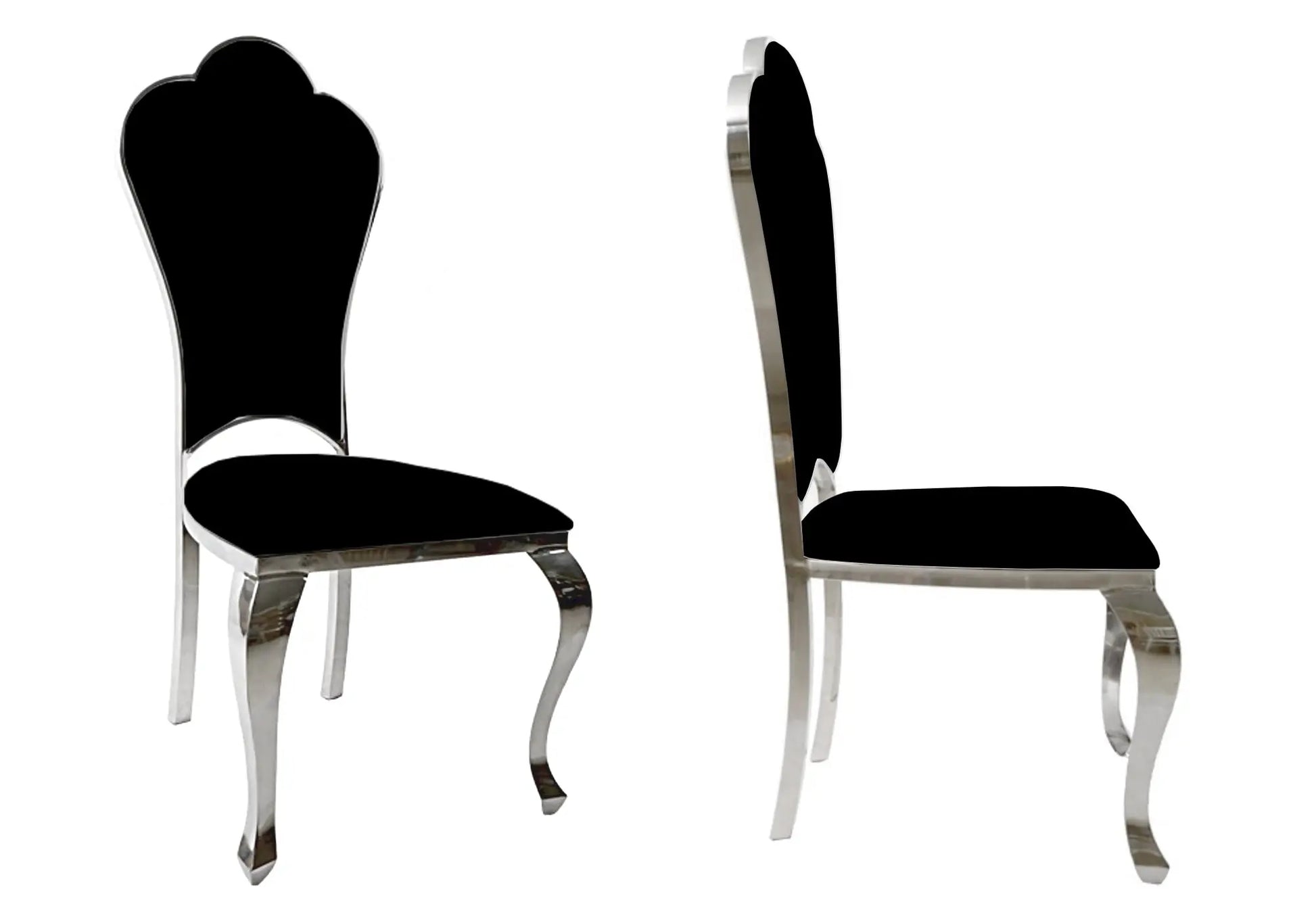 Chaises chromé baroque noir UDO New Design