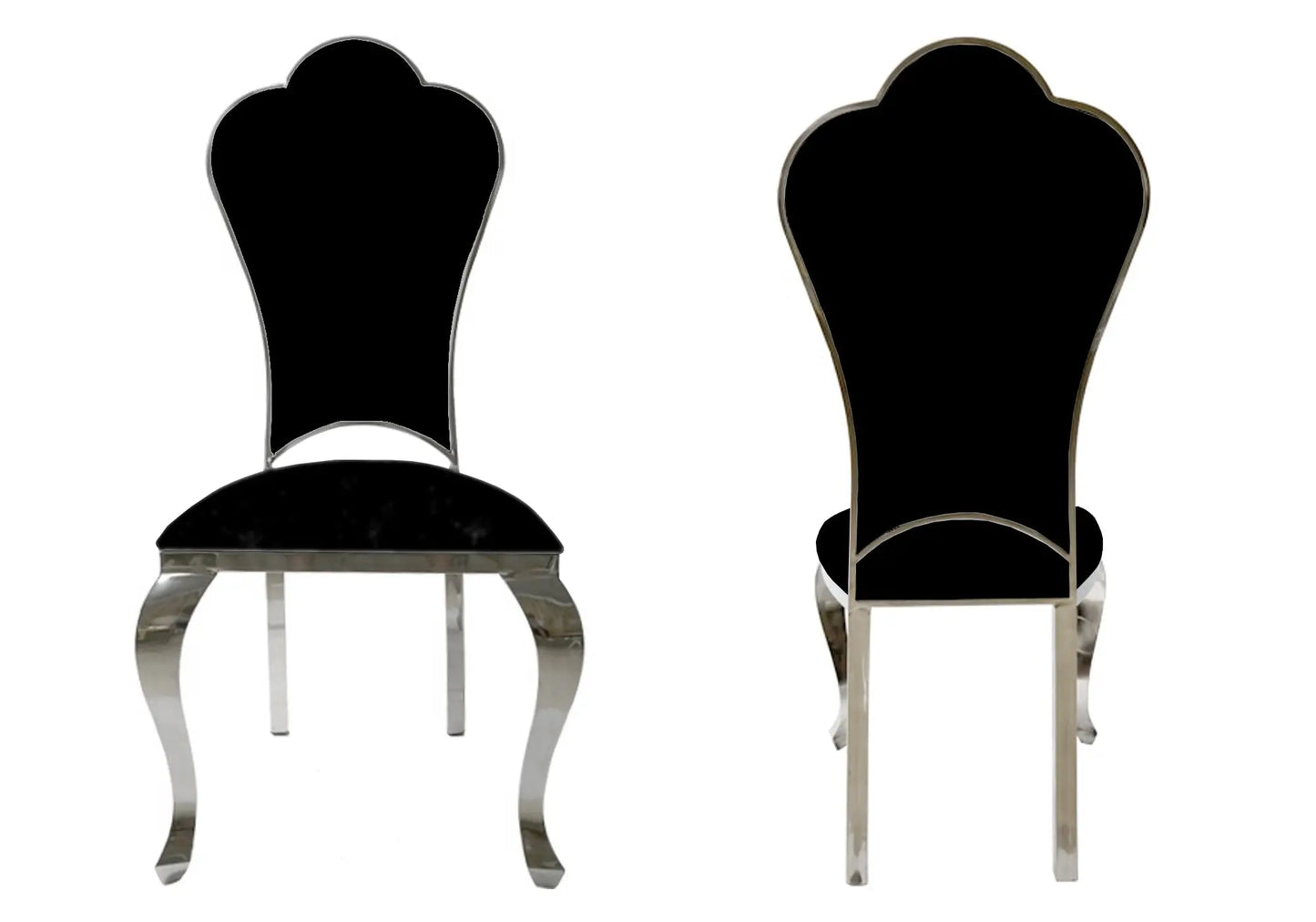 Chaises chromé baroque noir UDO New Design