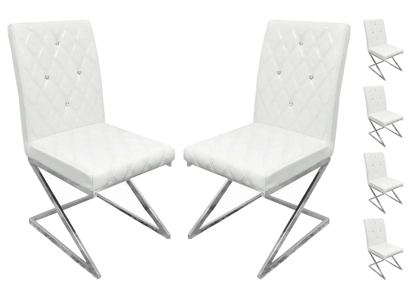 Chaises chromé croco blanc AVA New Design