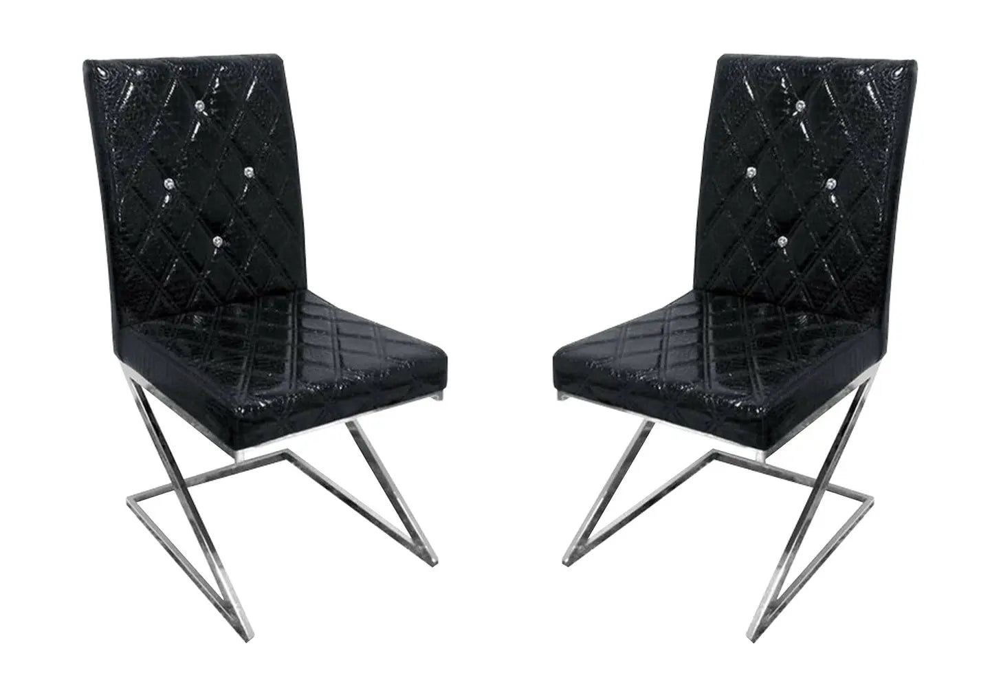 Chaises chromé croco noir AVA New Design