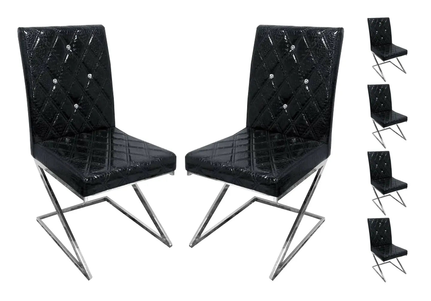 Chaises chromé croco noir AVA New Design