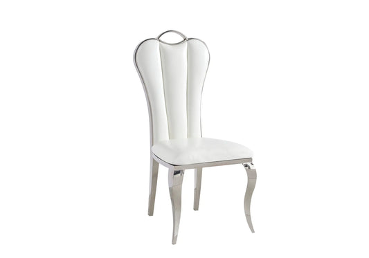 Chaises chromé simili cuir blanc ALIS (lot de 4) New Design