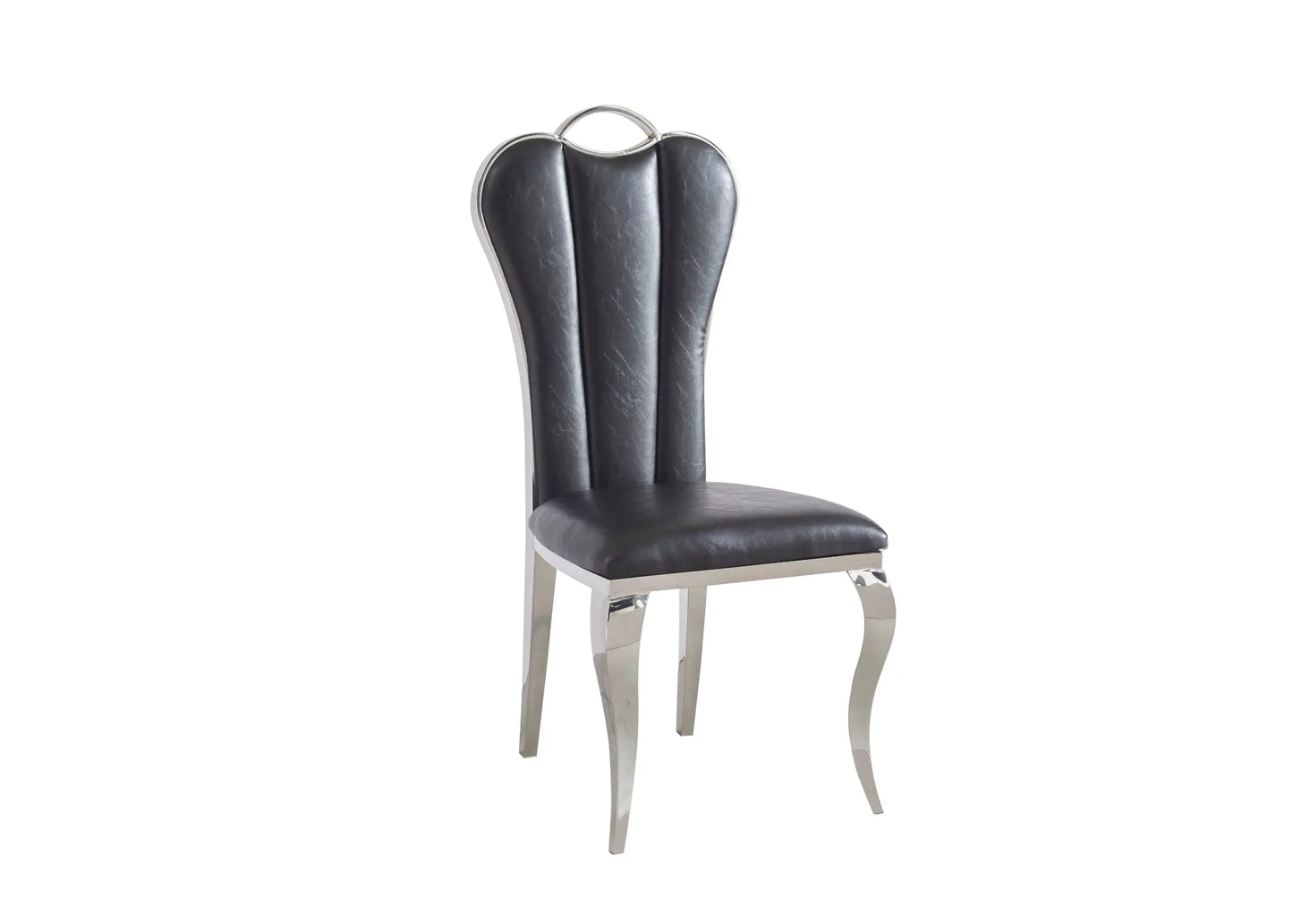 Chaises chromé simili cuir noir ALIS (lot de 4) New Design