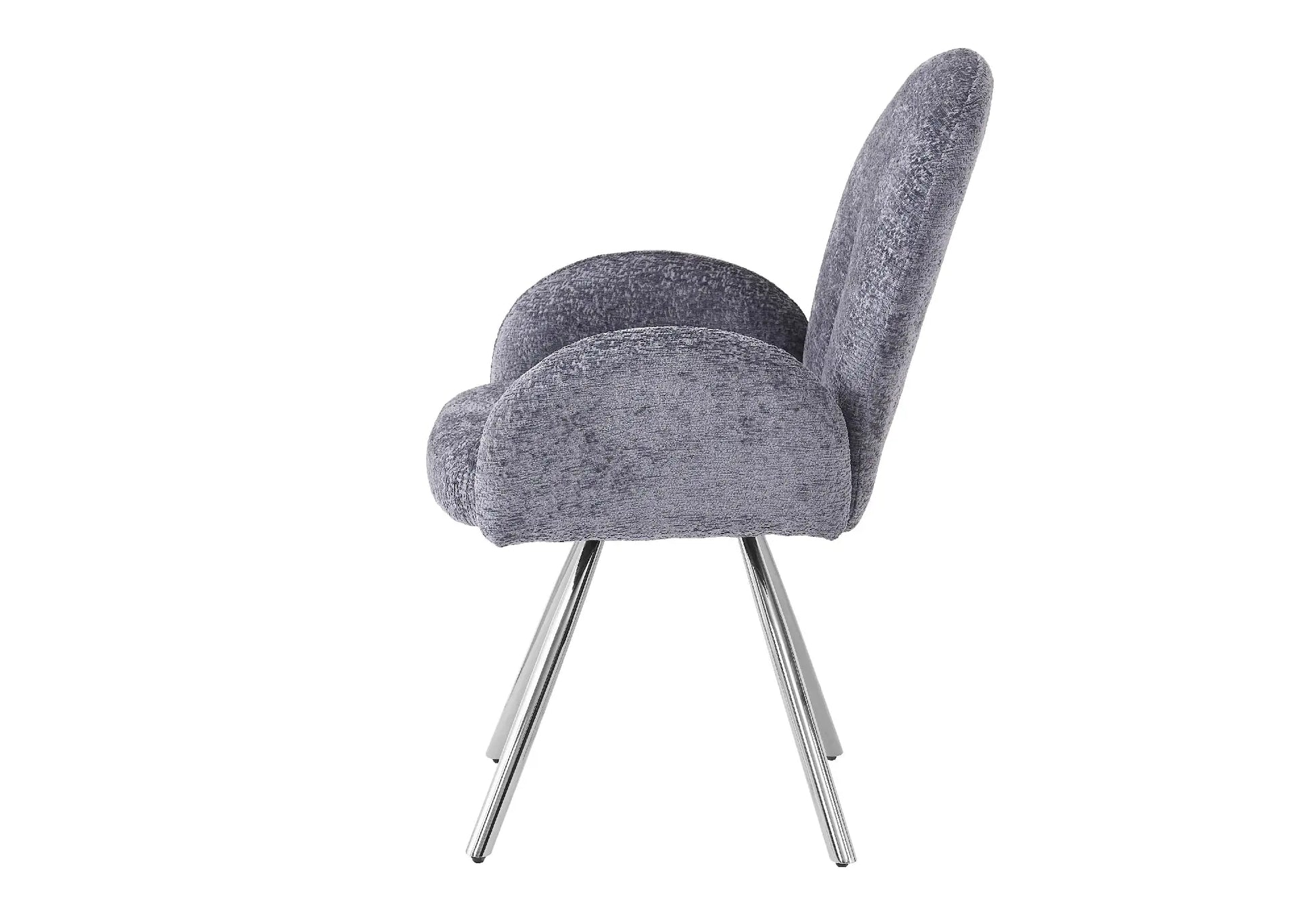 Chaises chromé velours anthracite MIMI New Design