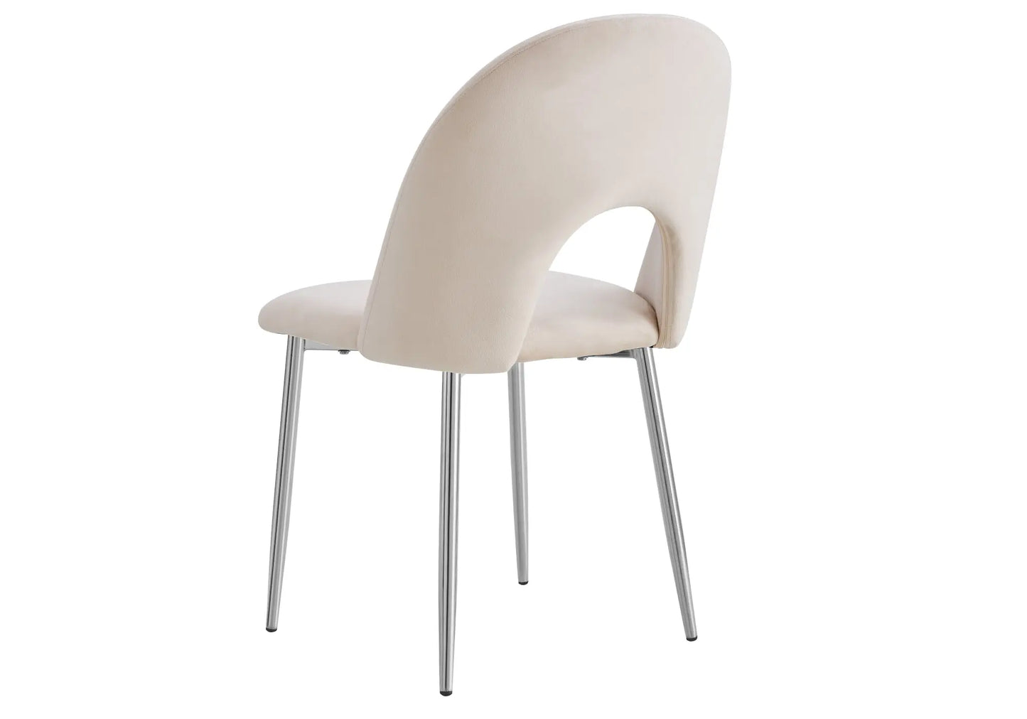 Chaises chromé velours beige TALIA (lot de 4) New Design