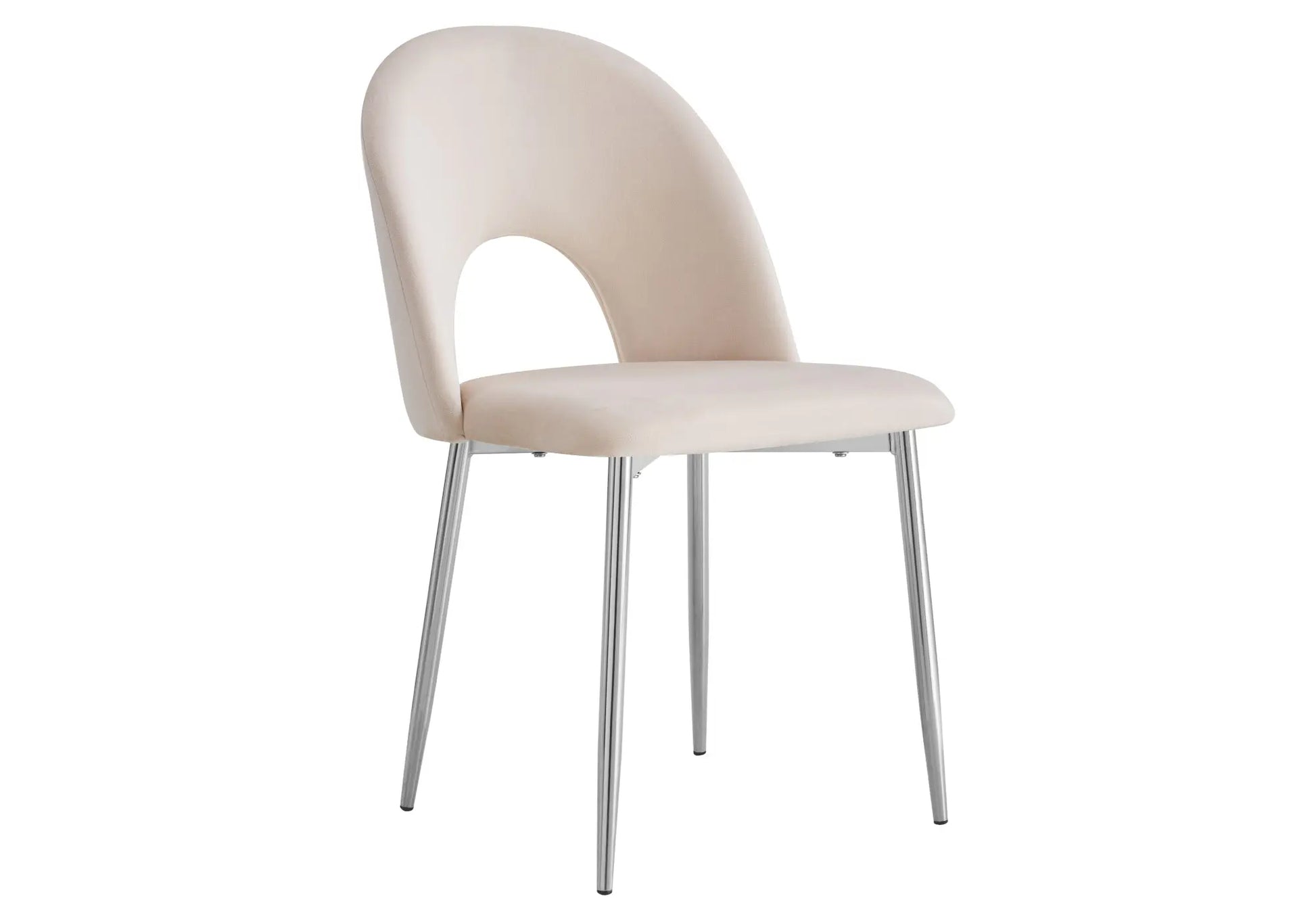 Chaises chromé velours beige TALIA (lot de 4) New Design