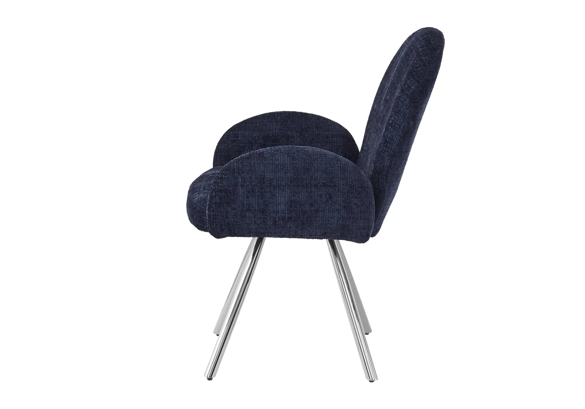 Chaises chromé velours bleu MIMI New Design