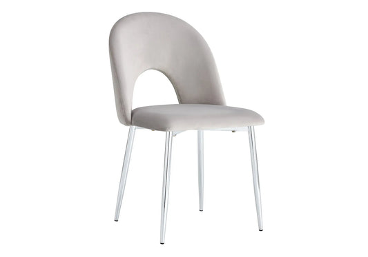 Chaises chromé velours gris TALIA (lot de 4) New Design