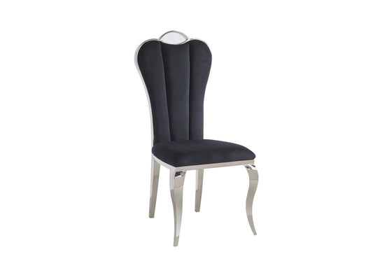 Chaises chromé velours noir ALIS (lot de 4) New Design