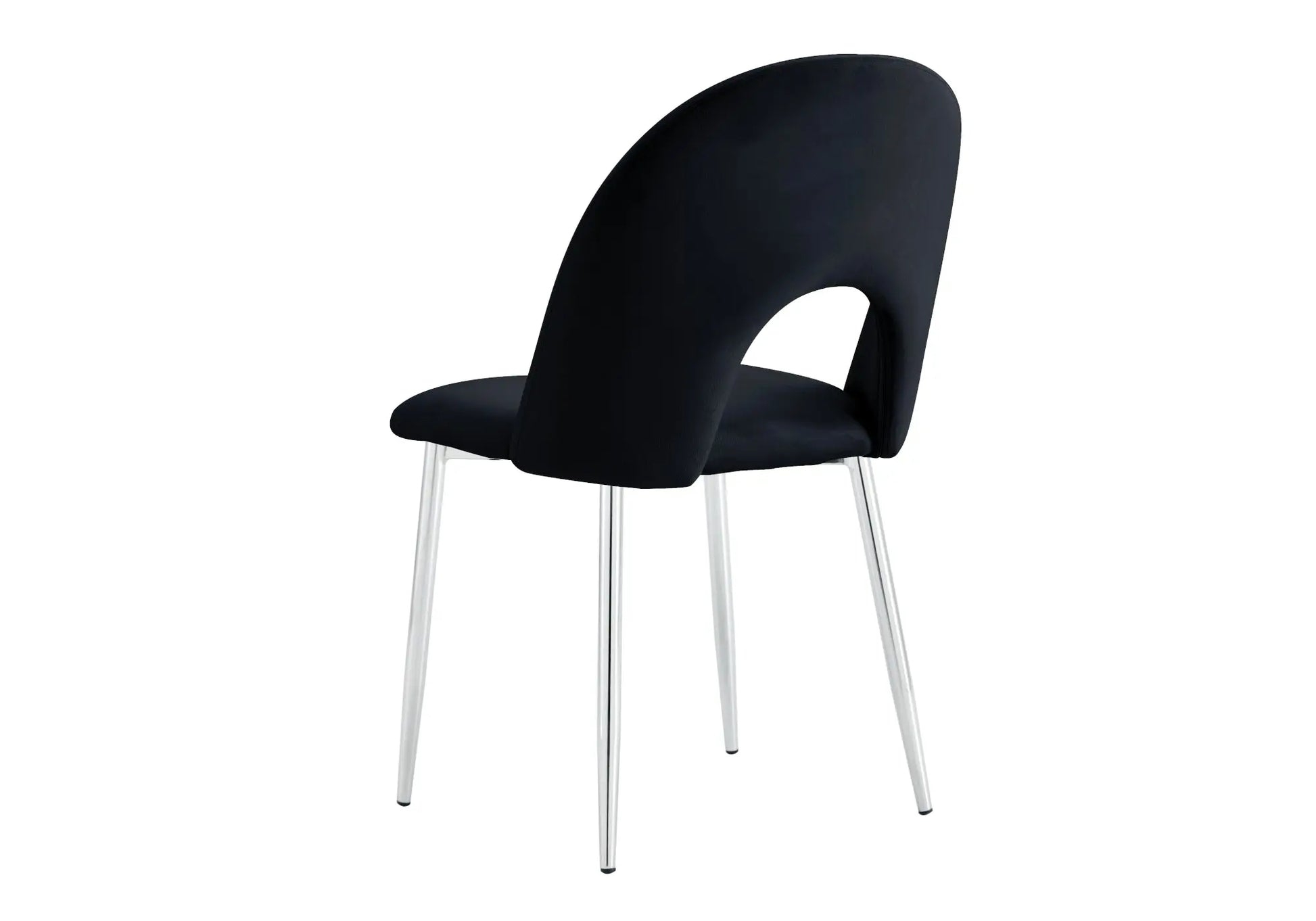 Chaises chromé velours noir TALIA (lot de 4) New Design