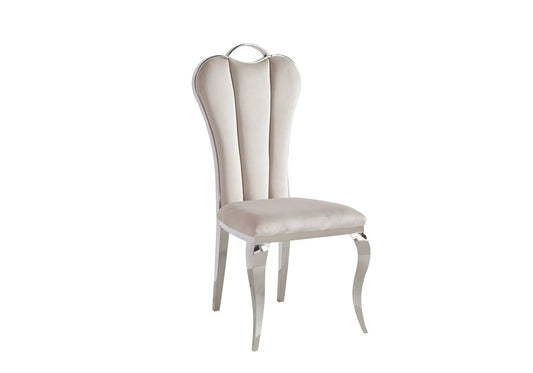 Chaises chromé velours taupe ALIS (lot de 4) New Design