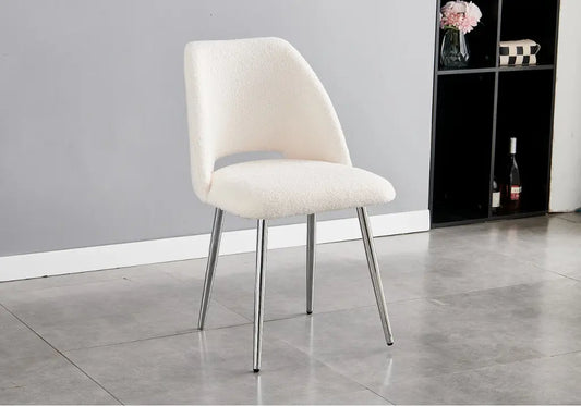 Chaises chromées blanc LEONI (lot de 4) New Design