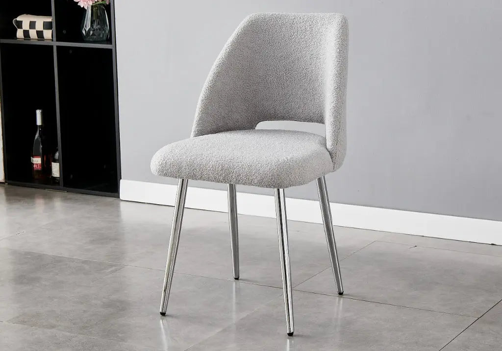 Chaises chromées gris LEONI (lot de 4) New Design