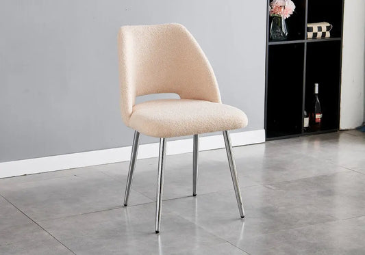 Chaises chromées taupes LEONI (lot de 4) New Design