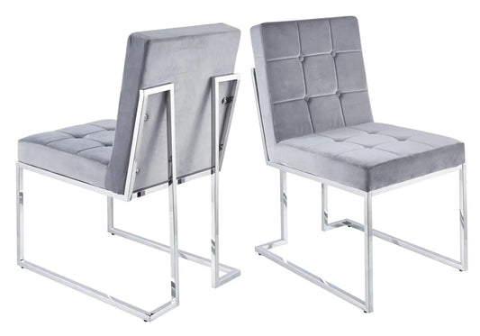 Chaises design capitonné gris RAY New Design