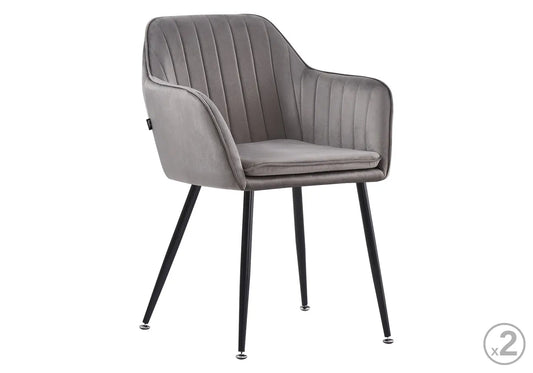 Chaises design velours anthracite AVAS New Design