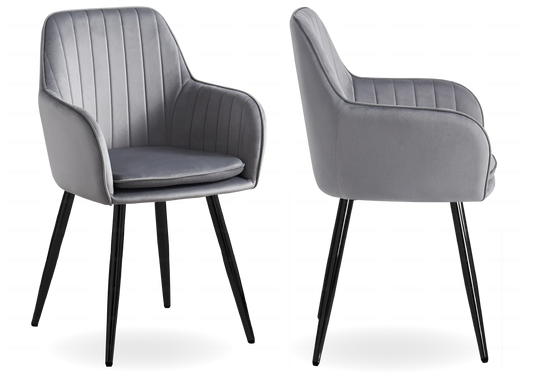 Chaises design velours anthracite AVAS New Design