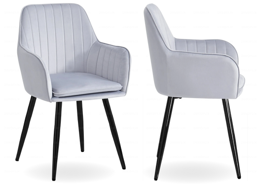 Chaises design velours gris AVAS New Design