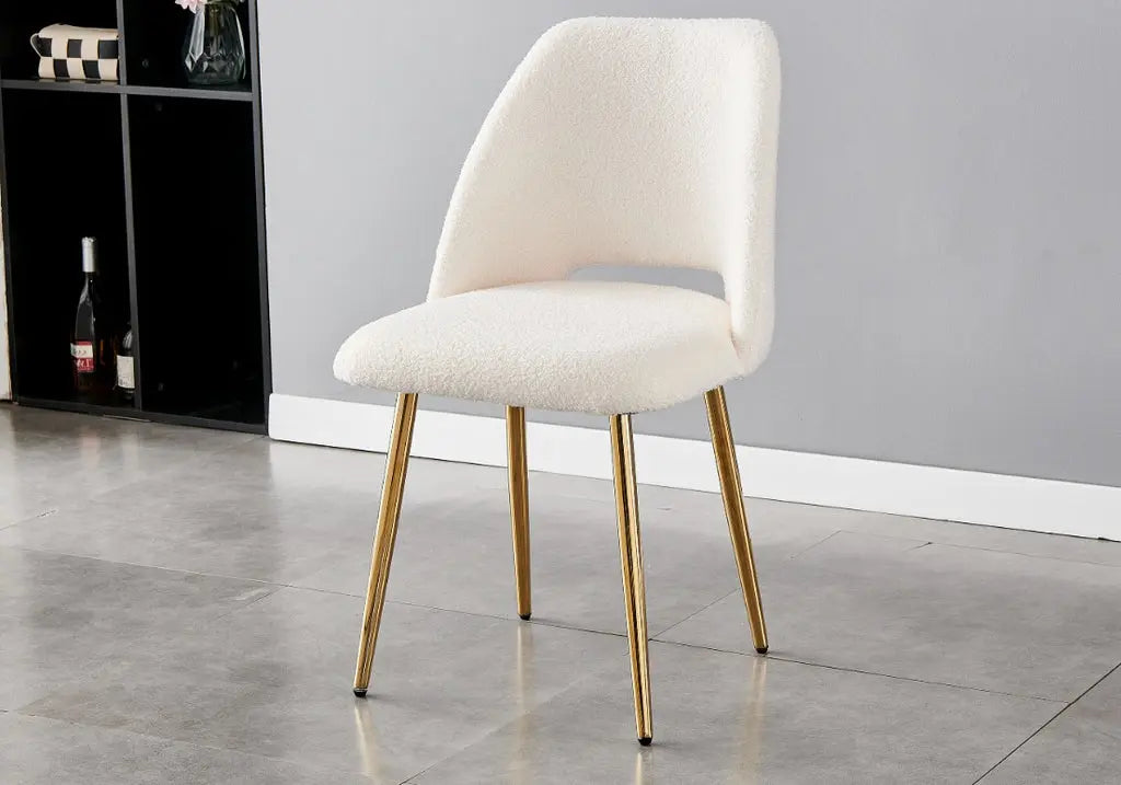 Chaises dorées blanc LEONI (lot de 4) New Design