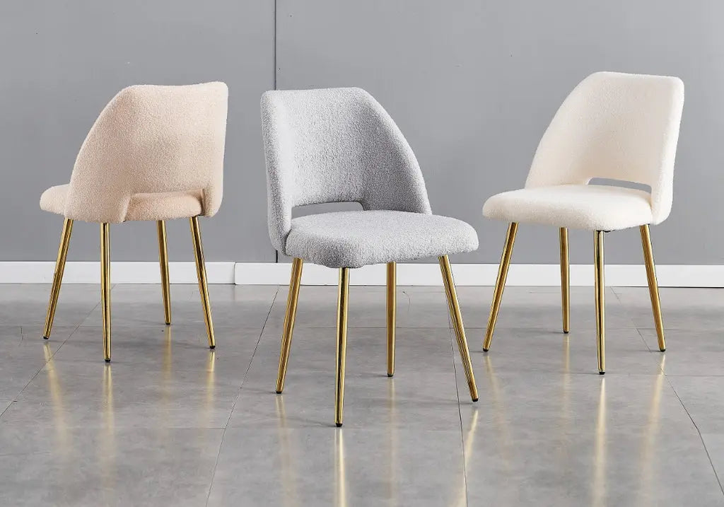 Chaises dorées blanc LEONI (lot de 4) New Design