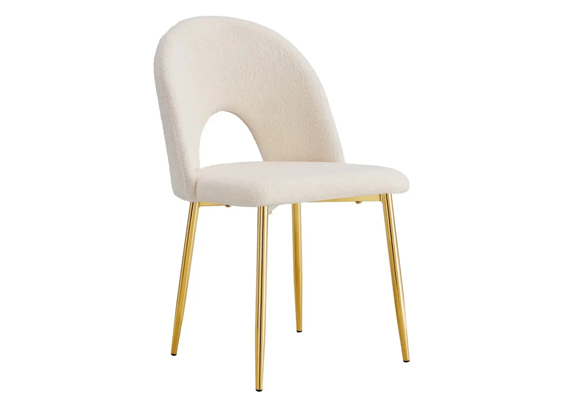 Chaises dorées doudou beige TALIA (lot de 4) - DEKOFLIX