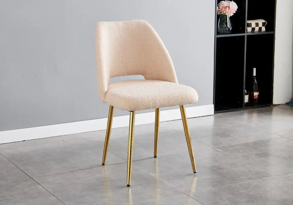 Chaises dorées taupes LEONI (lot de 4) New Design