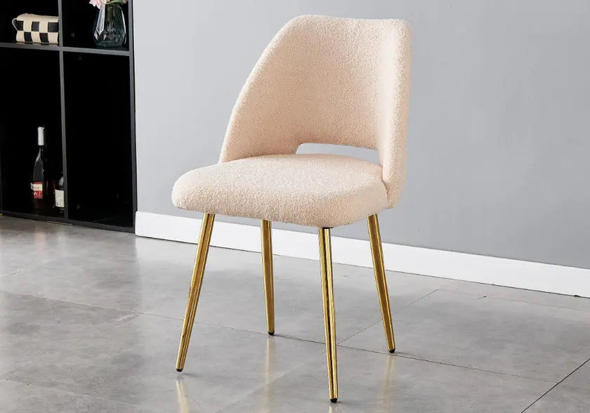 Chaises dorées taupes LEONI (lot de 4) New Design