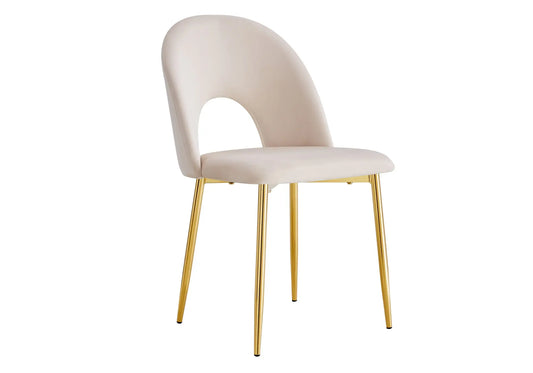 Chaises dorées velours beige TALIA (lot de 4) New Design