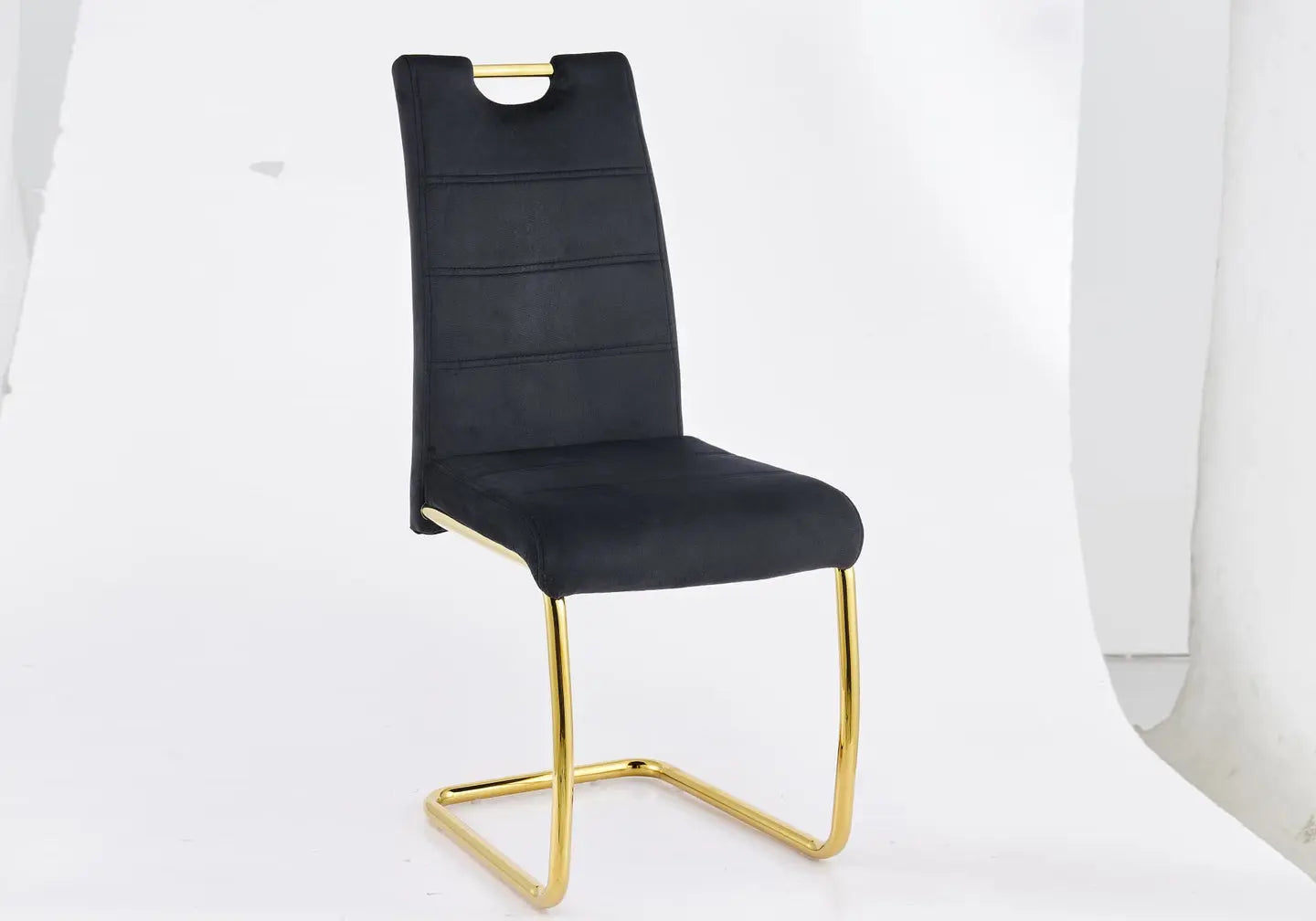 Chaises dorées velours noir GRAZIA (lot de 6) New Design