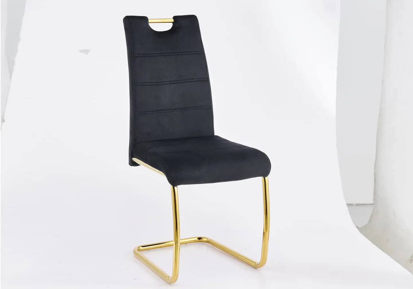 Chaises dorées velours noir GRAZIA (lot de 6) New Design