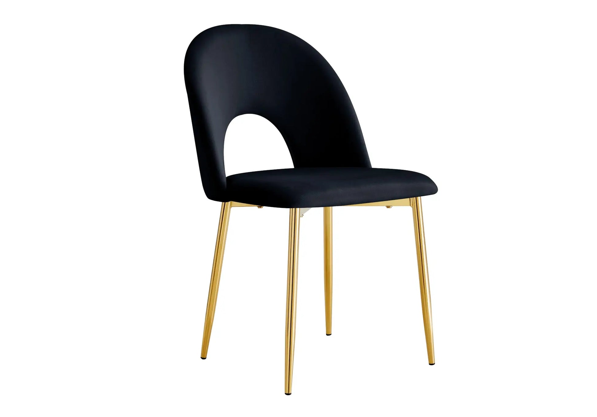 Chaises dorées velours noir TALIA (lot de 4) New Design