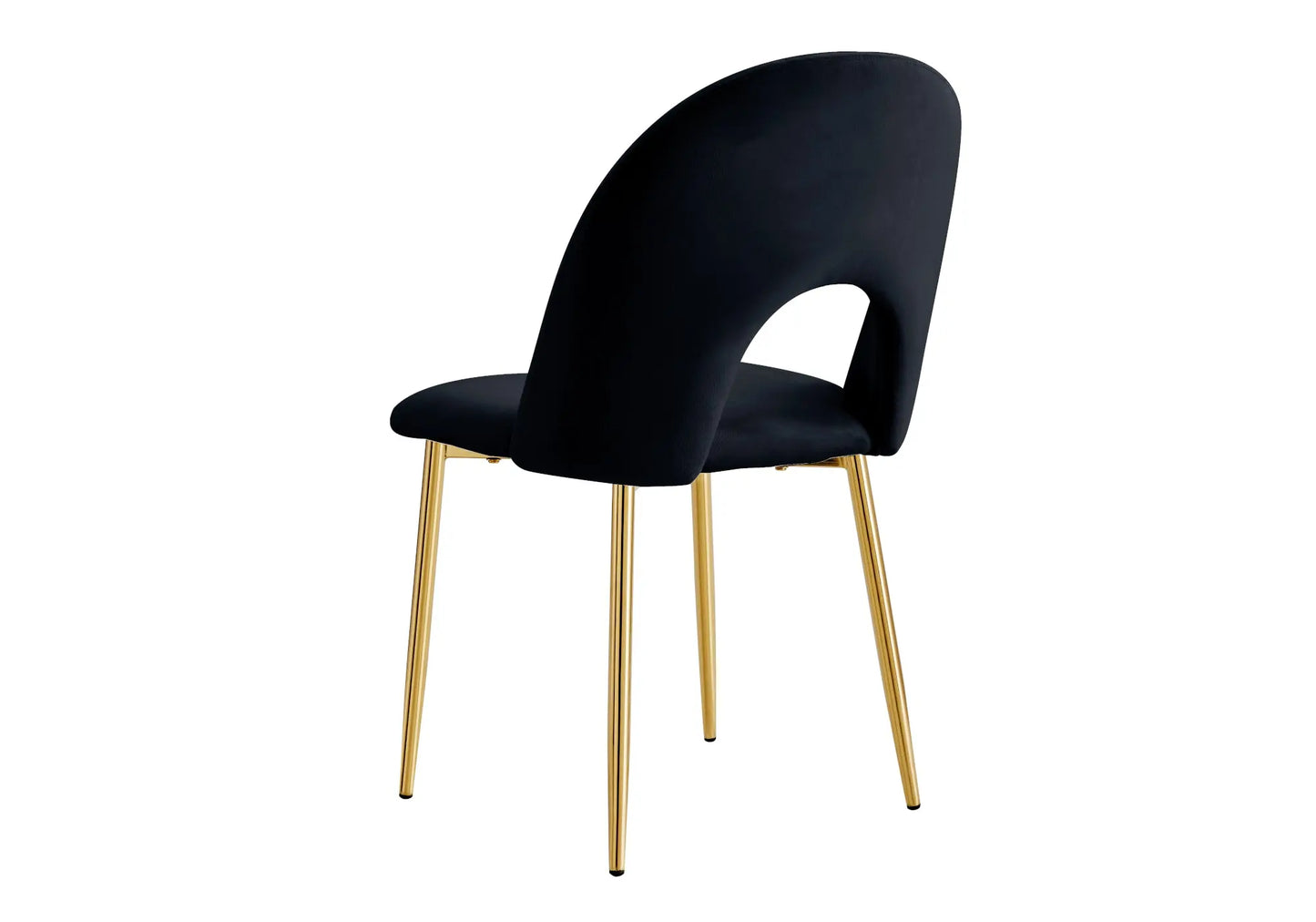 Chaises dorées velours noir TALIA (lot de 4) New Design