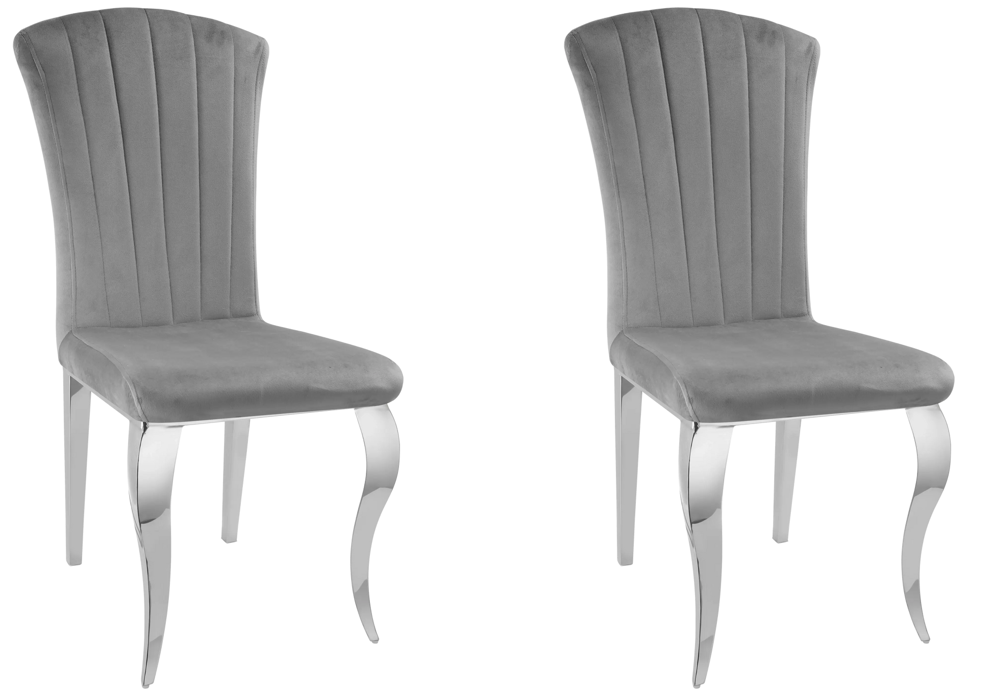 Chaises en velours ardoise pieds argentés – NOVA (lot de 6) New Design