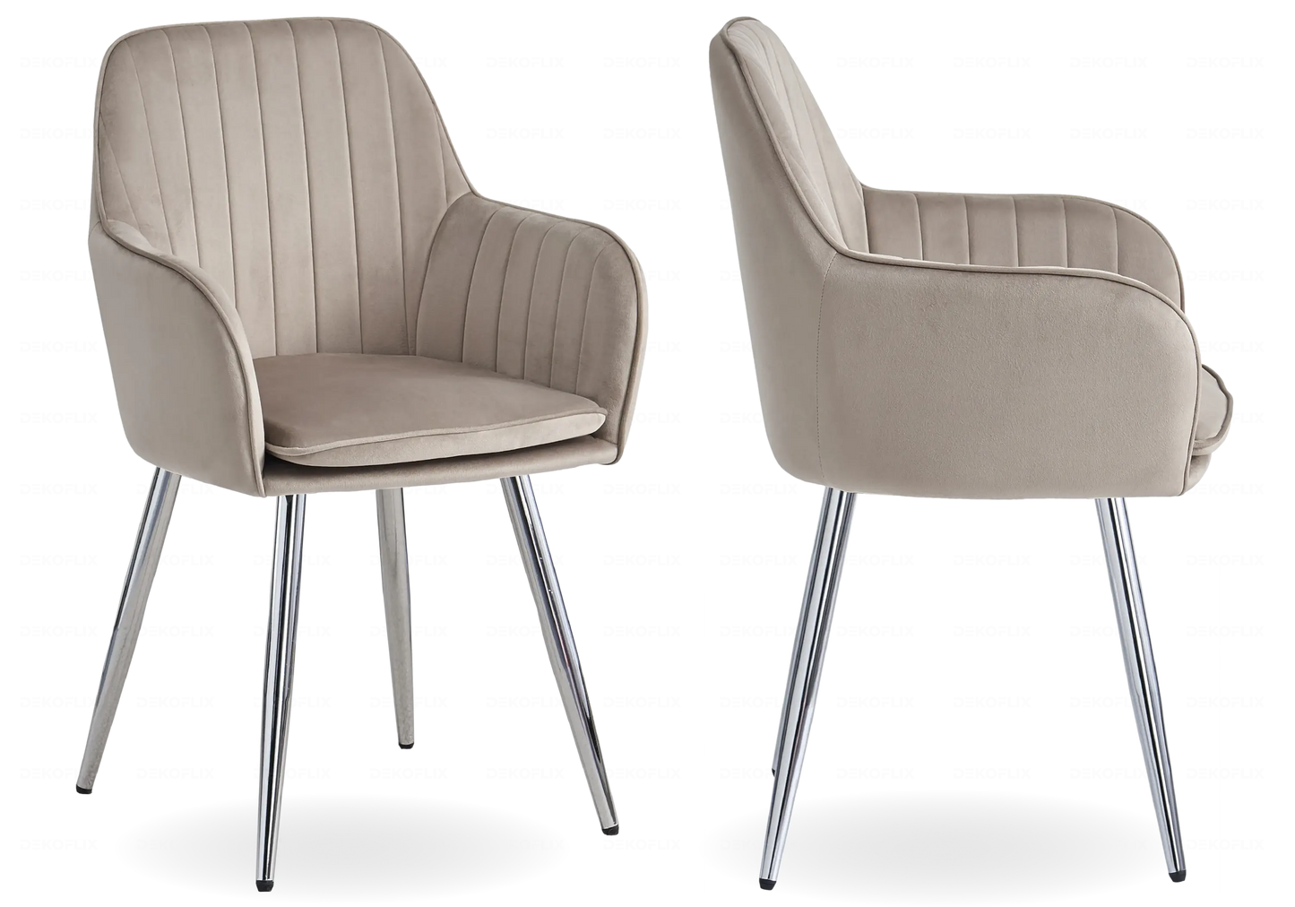 Chaises fauteuils scandinaves argent taupe AVAS – Lot de 2 New Design