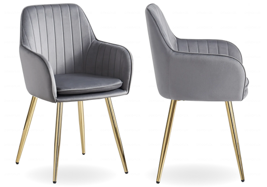 Chaises fauteuils scandinaves dorés anthracite AVAS – Lot de 2 New Design