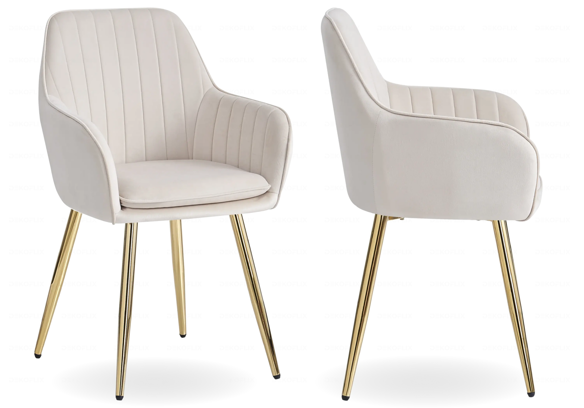 Chaises fauteuils scandinaves dorés beige AVAS – Lot de 2 New Design