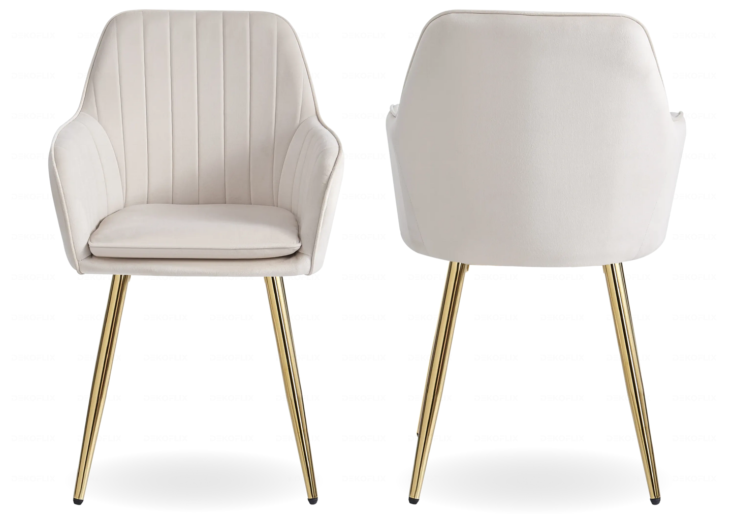 Chaises fauteuils scandinaves dorés beige AVAS – Lot de 2 New Design