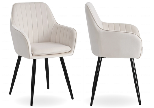 Chaises fauteuils scandinaves noirs beige AVAS – Lot de 2 New Design