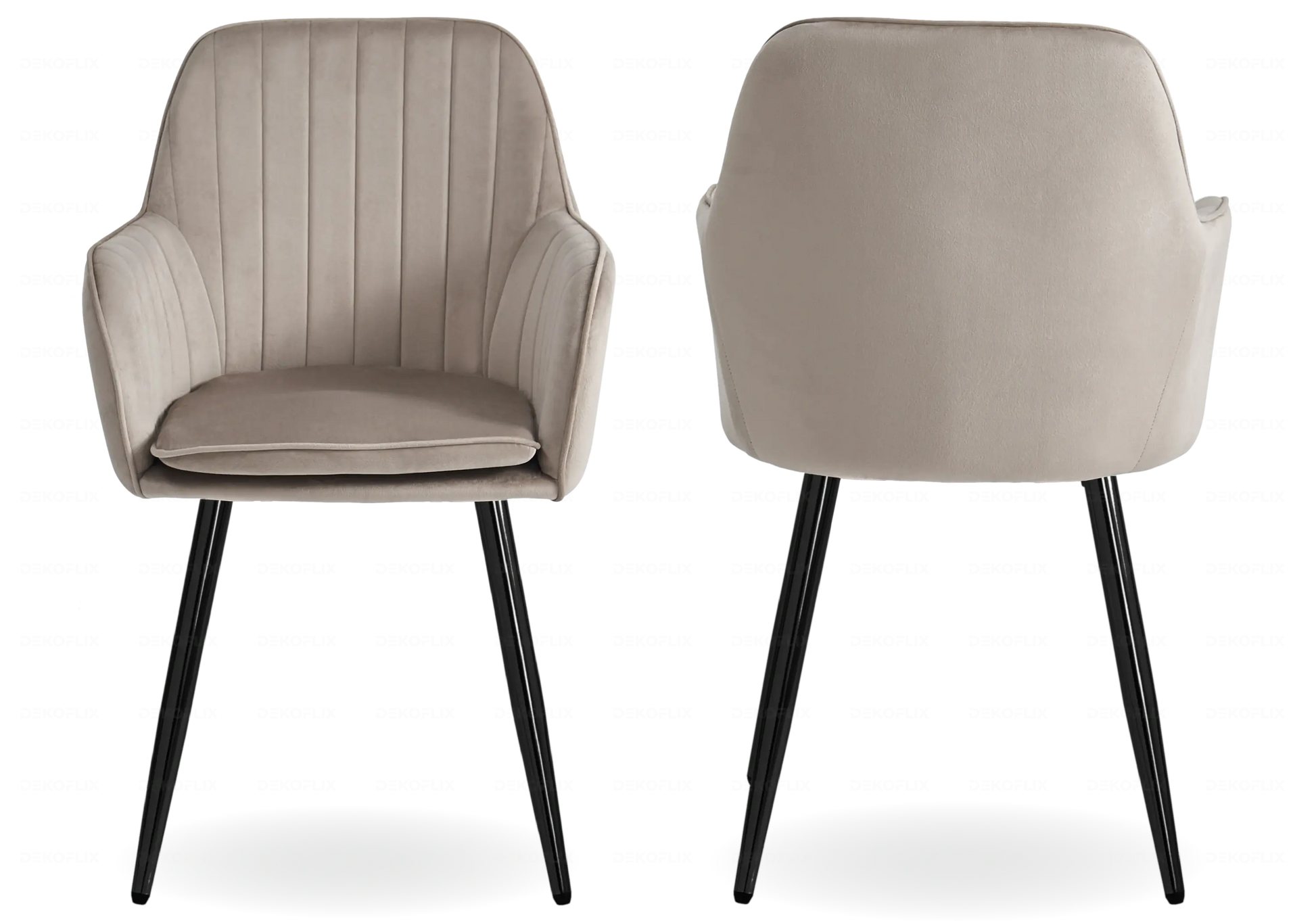 Chaises fauteuils scandinaves noirs taupe AVAS – Lot de 2 New Design