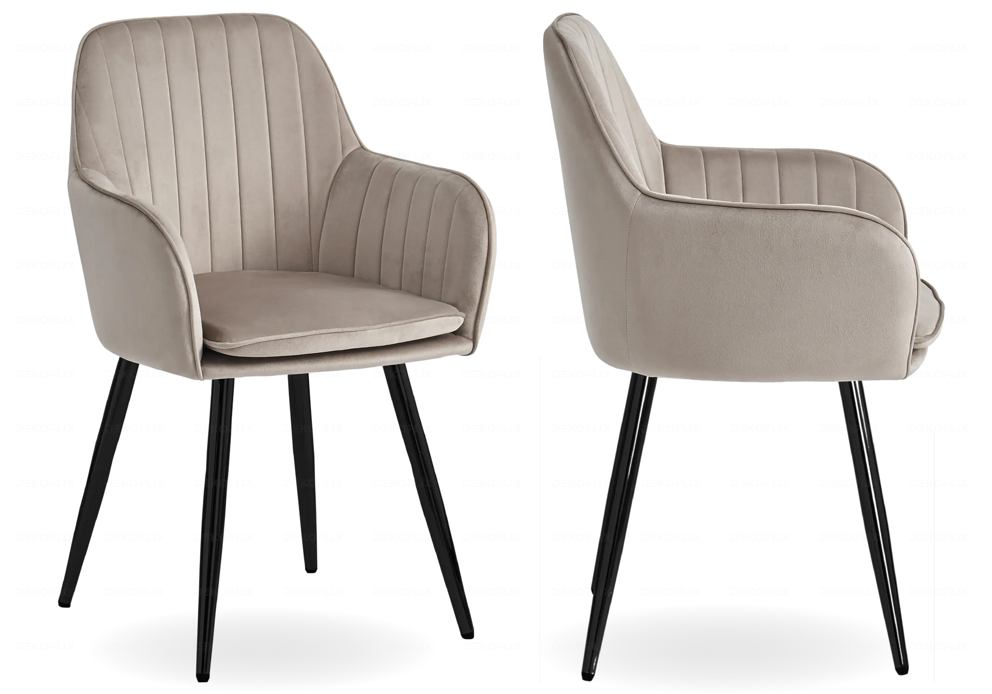 Chaises fauteuils scandinaves noirs taupe AVAS – Lot de 2 New Design