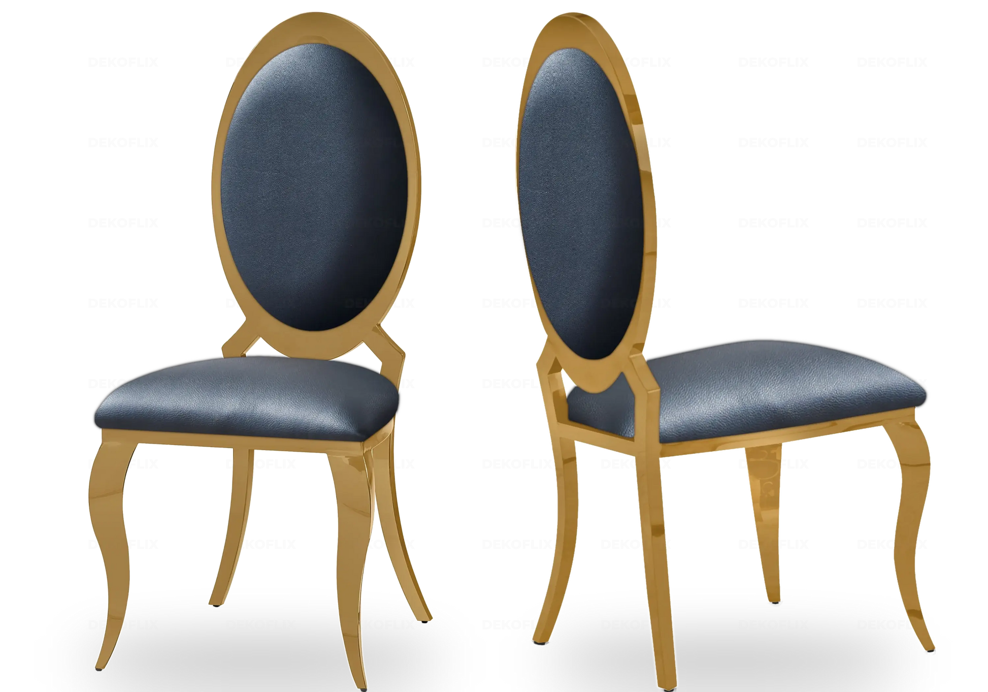 Chaises médaillon dorées noires EVI – Lot de 4 New Design