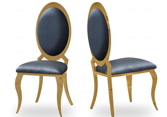 Chaises médaillon dorées noires EVI – Lot de 4 New Design