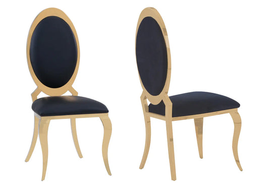 Chaises médaillon dorée noir ÉVI (lot de 4) New Design