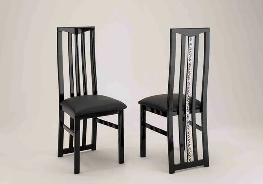 Chaises noir ROMA Crome (lot de 2) Italian Mobili