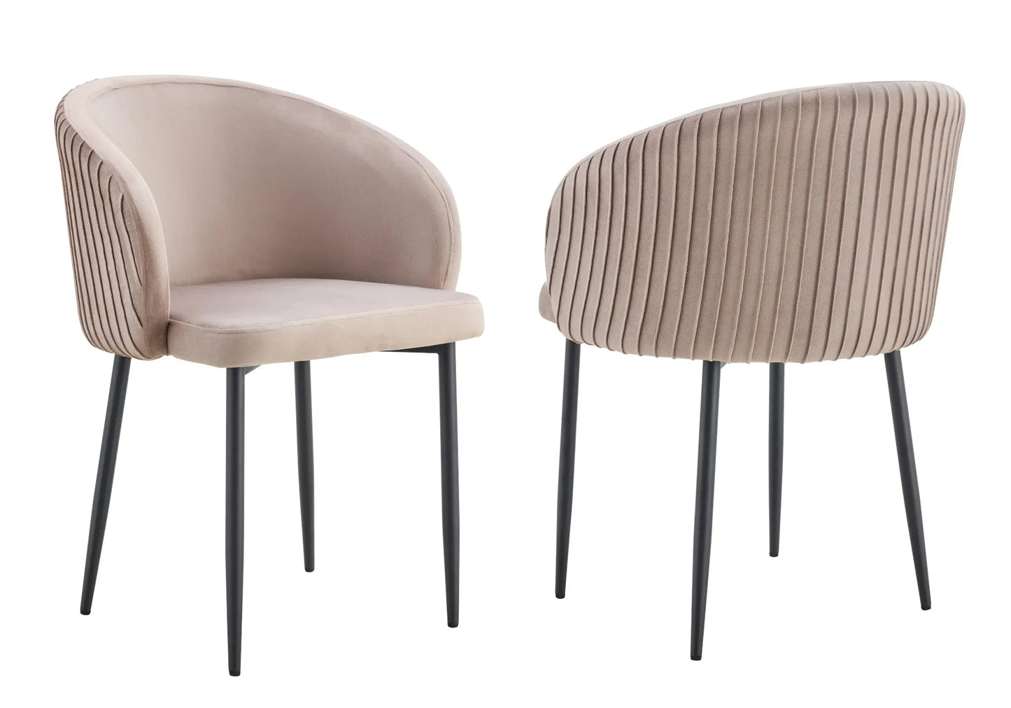 Chaises noir velours beige NESS (lot de 2) New Design