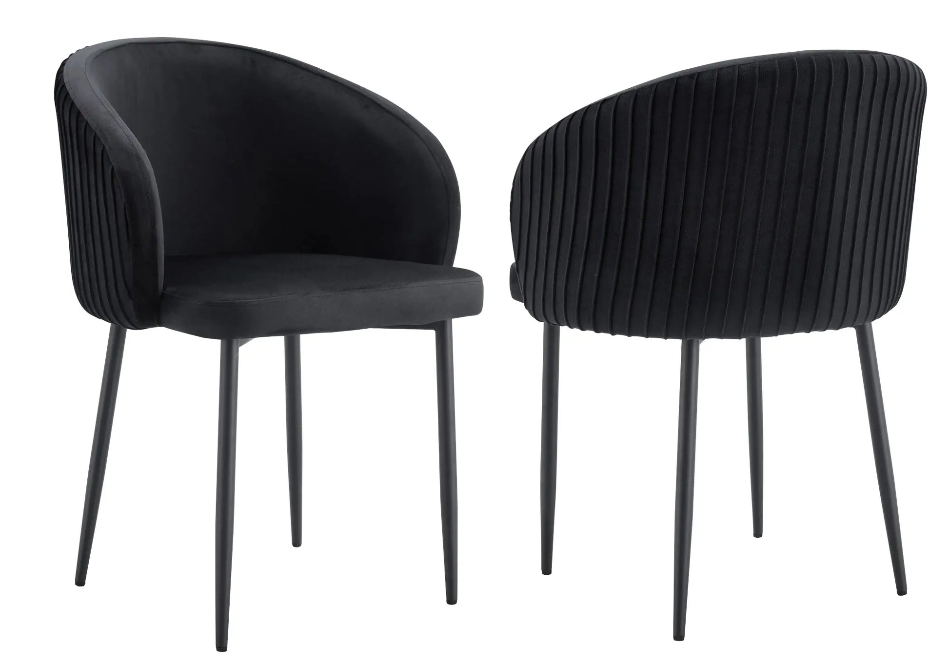 Chaises noir velours gris NESS (lot de 2) New Design