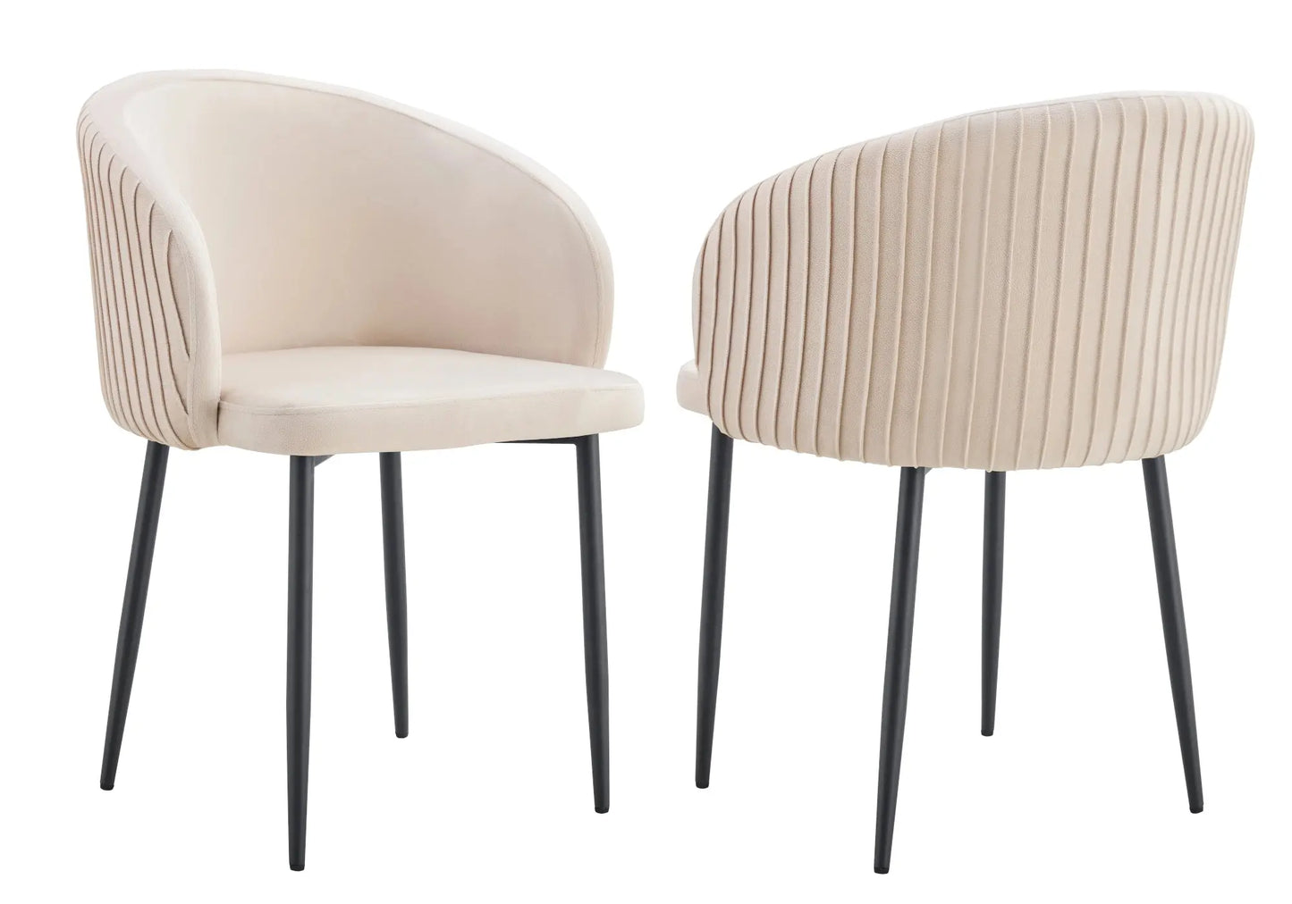 Chaises noir velours moka NESS (lot de 2) New Design