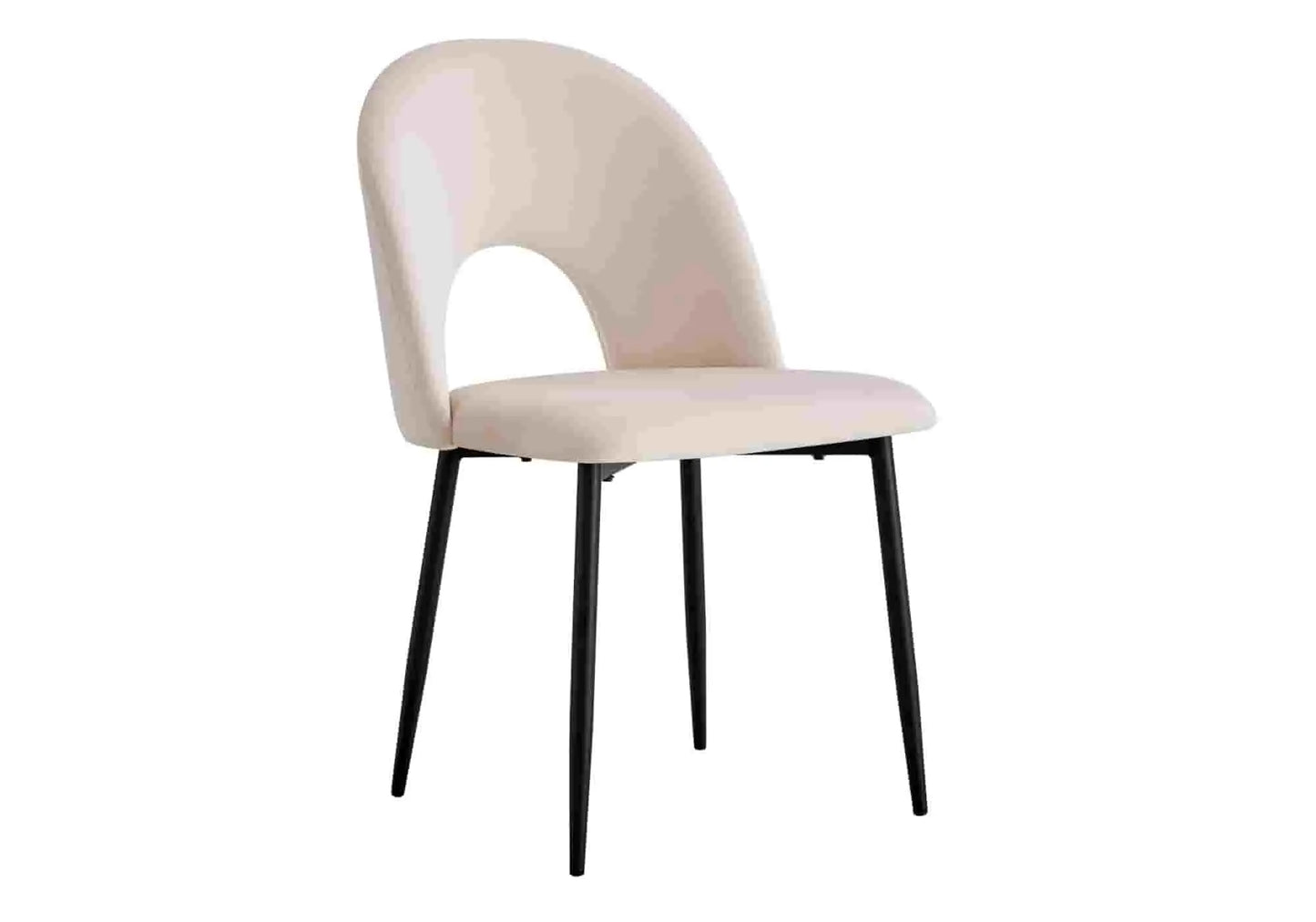 Chaises noire velours beige TALIA (lot de 4) - DEKOFLIX